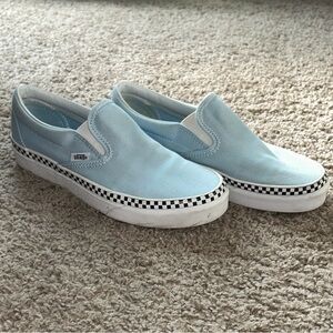 Vans Women's Sky Blue Slip-On Sneakers